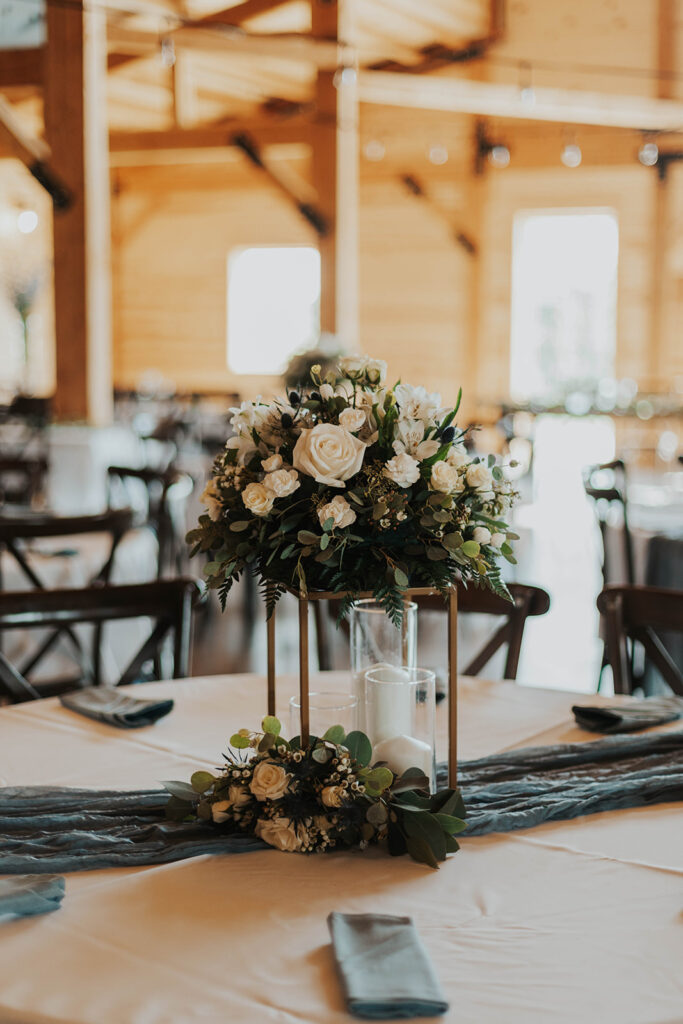 classy and elegant reception table set up