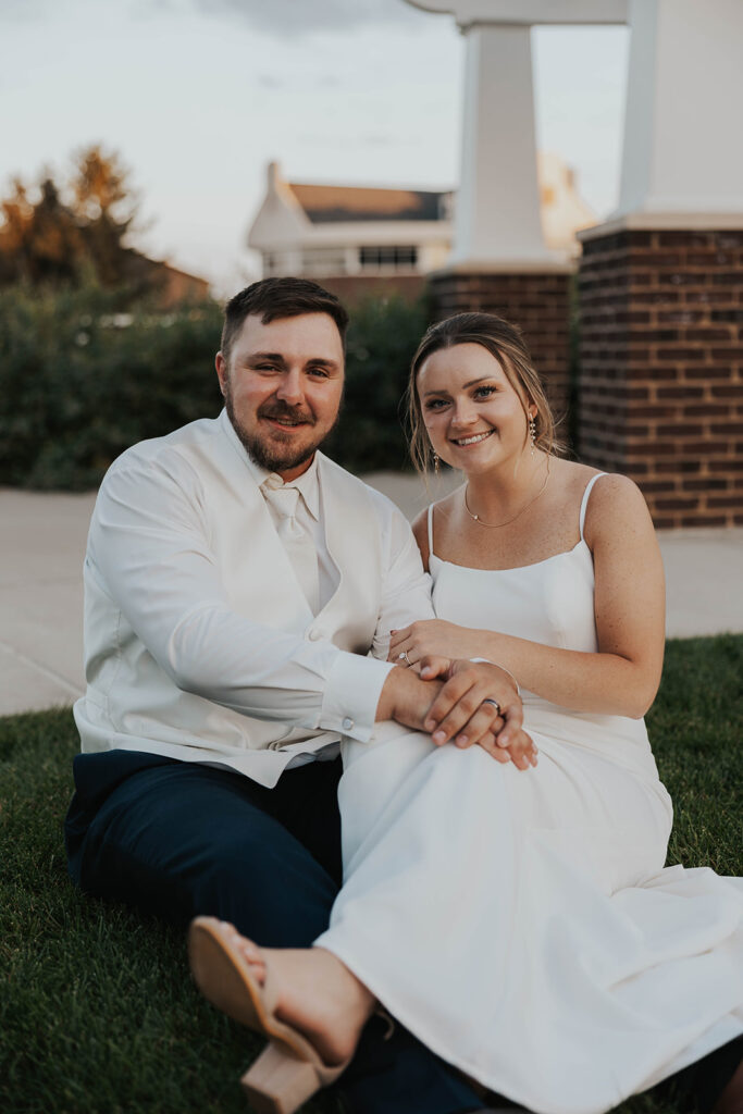 candid and romantic bride and groom portrait outdoors at prairie winds event center