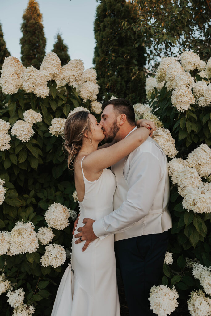 candid and romantic bride and groom portrait outdoors at prairie winds event center