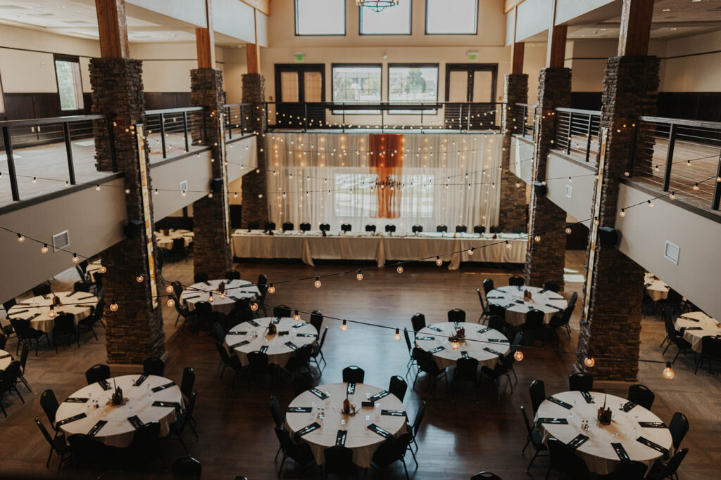 elegant reception space at prairie winds event center