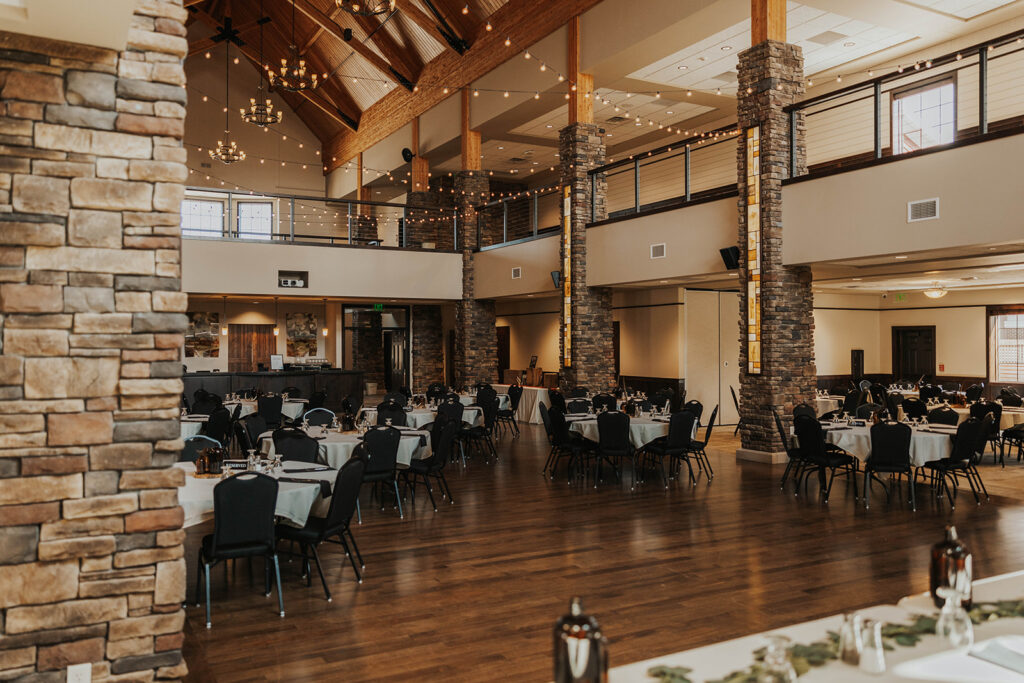 elegant reception space at prairie winds event center