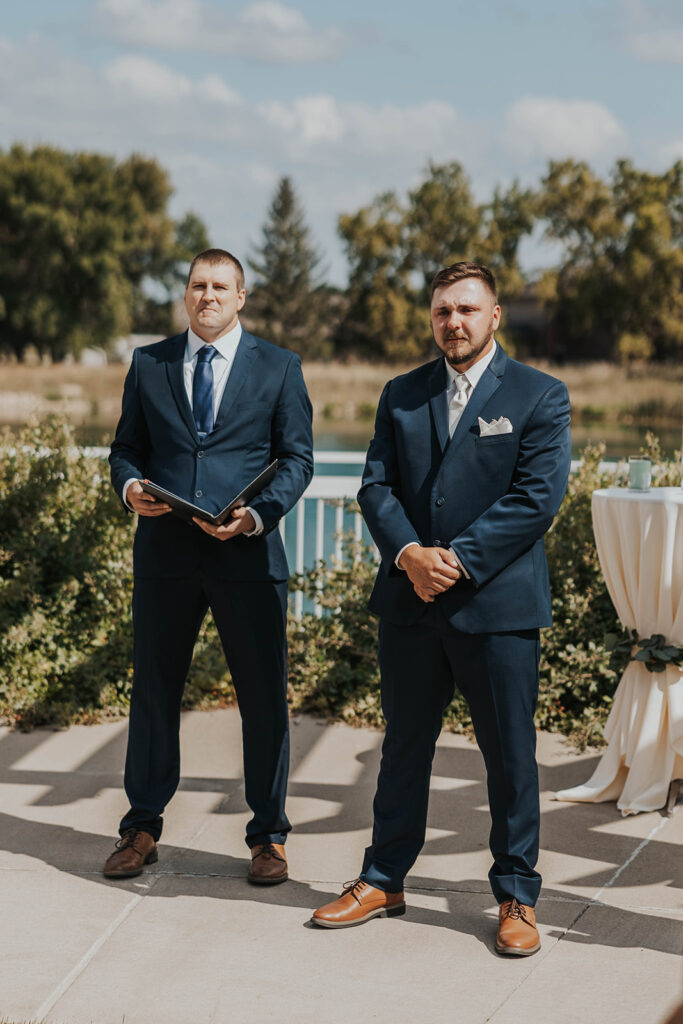 groom emotional during wedding ceremony