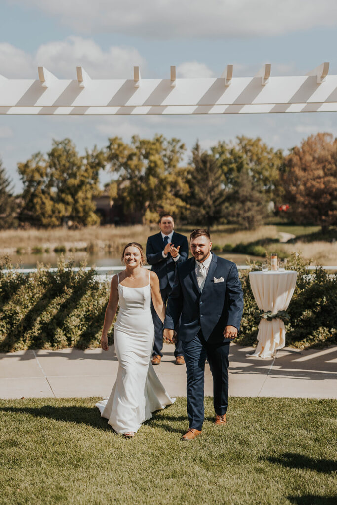 bride and groom wedding ceremony exit