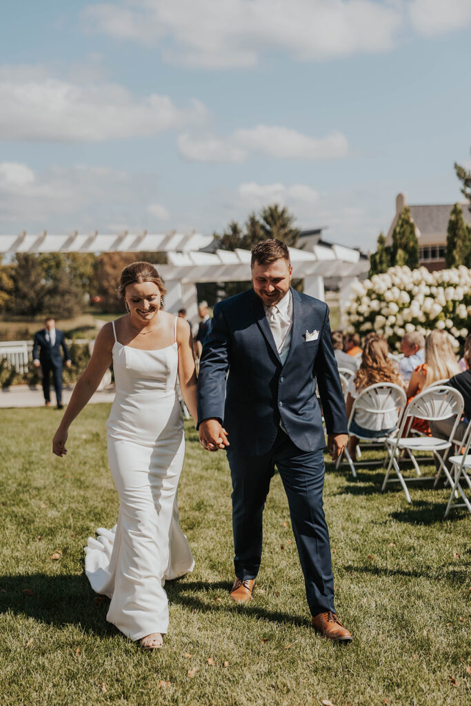 bride and groom wedding ceremony exit