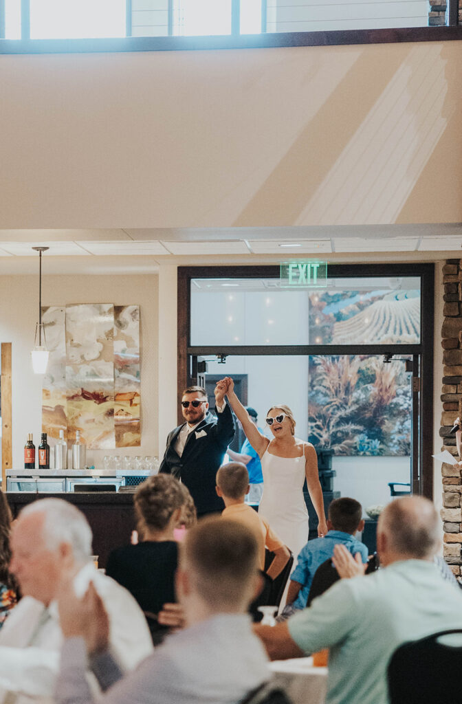 bride and groom reception entrance