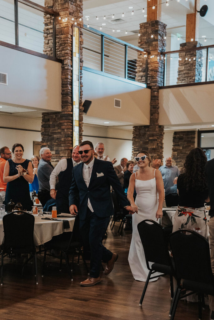 bride and groom reception entrance