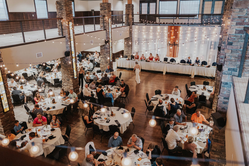 reception setup at prairie winds event center