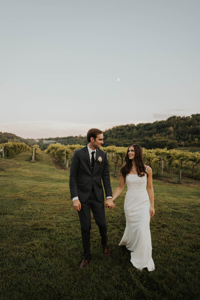 bride and groom wedding portrait during their garden wedding at willow brooke farm