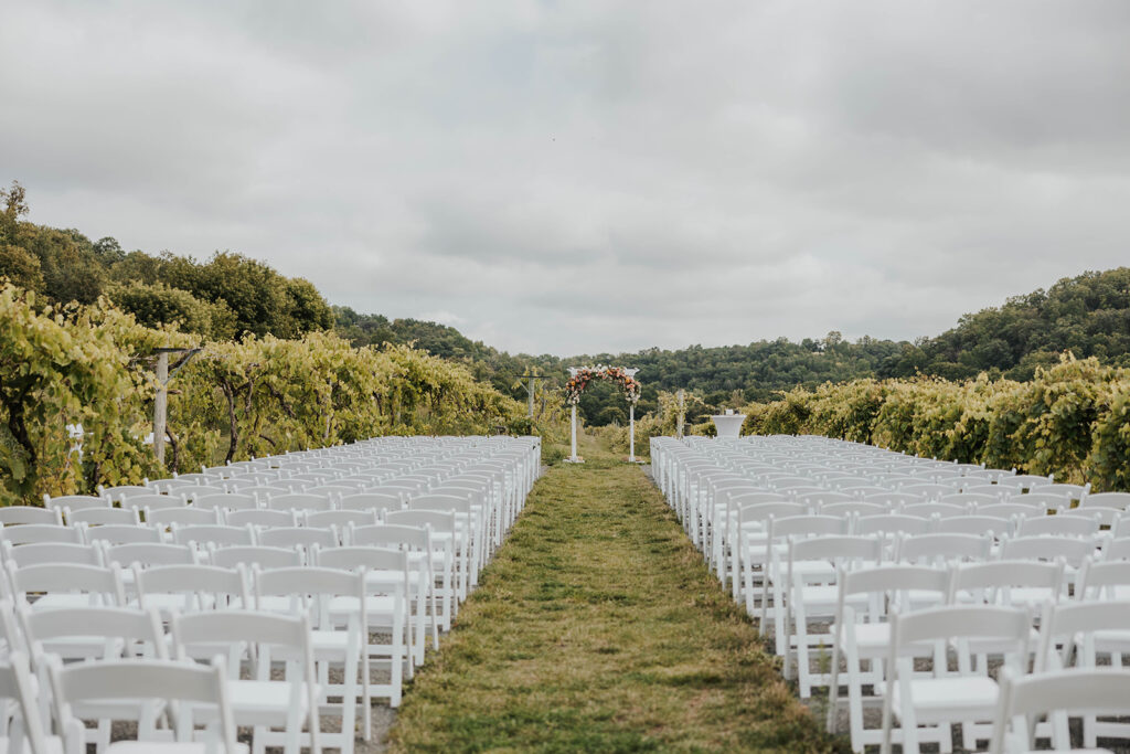 outdoor ceremony set up at Willow Brooke Farm