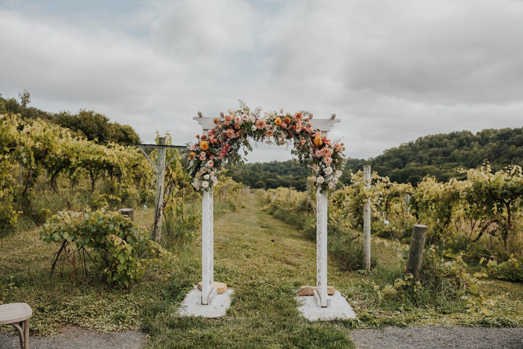 outdoor ceremony set up at Willow Brooke Farm