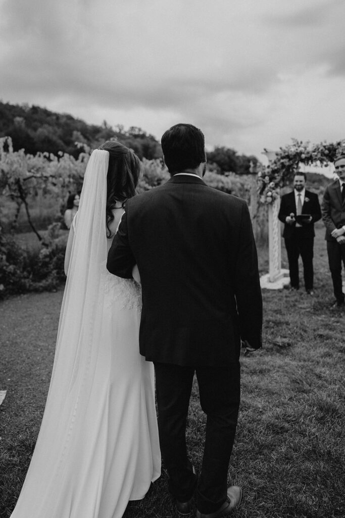 dad walking bride down the aisle