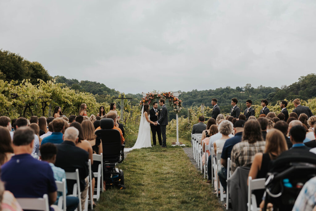 romantic garden wedding ceremony at willow brooke farms