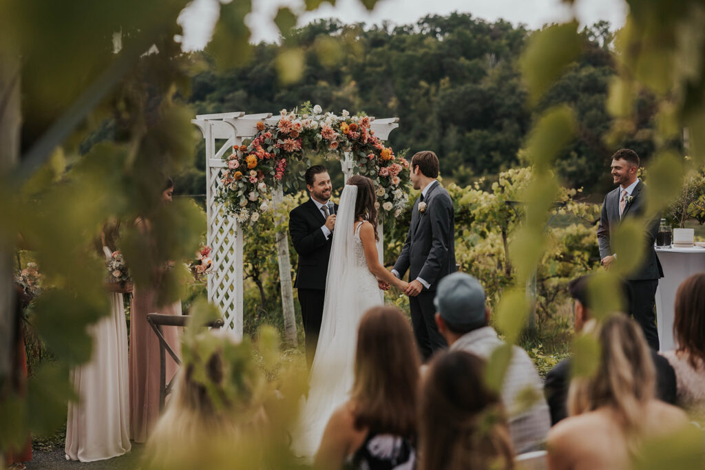 romantic garden wedding ceremony at willow brooke farms