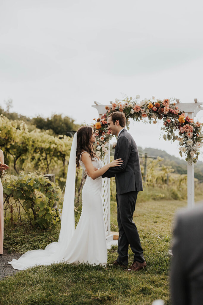 romantic garden wedding ceremony at willow brooke farms