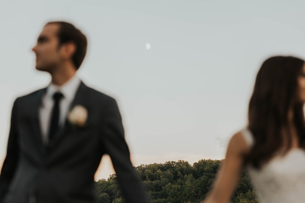 bride and groom wedding portrait during their garden wedding at willow brooke farm