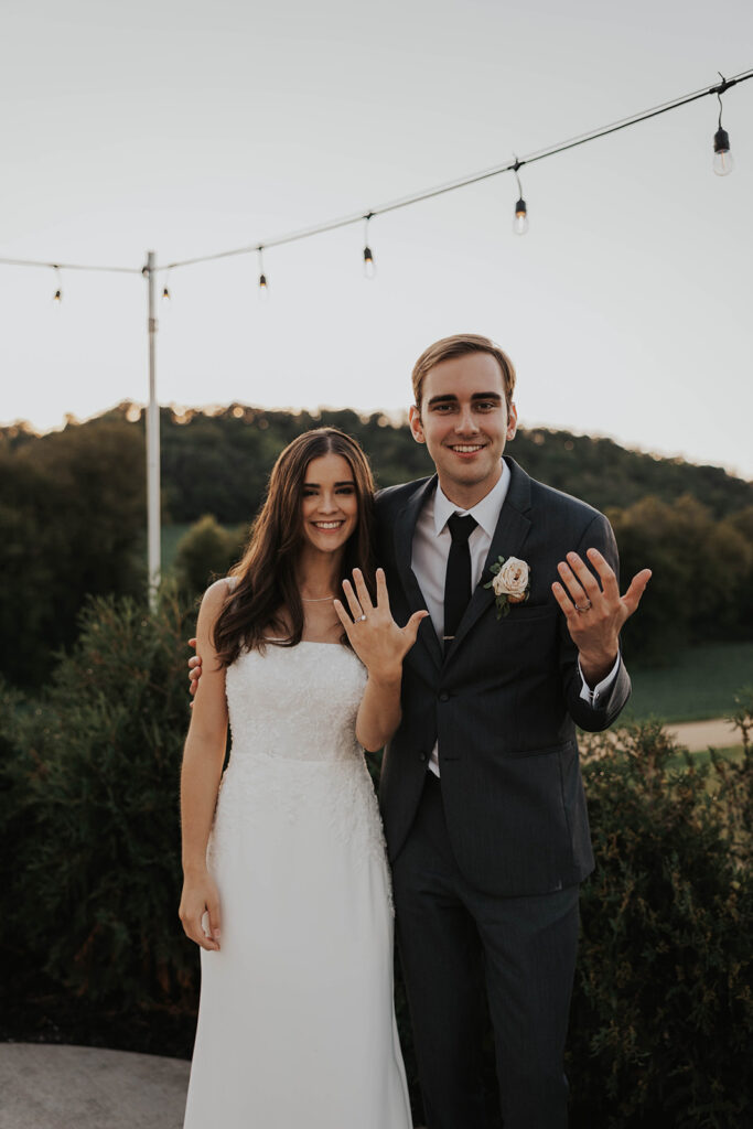 end of the night bride and groom portrait