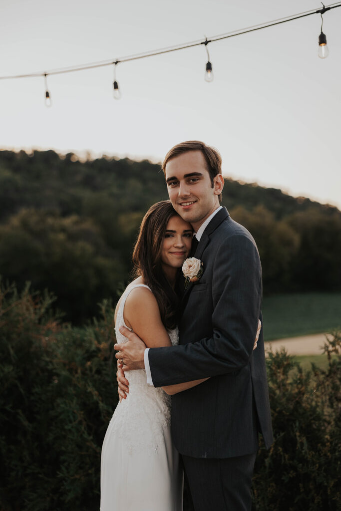 end of the night bride and groom portrait