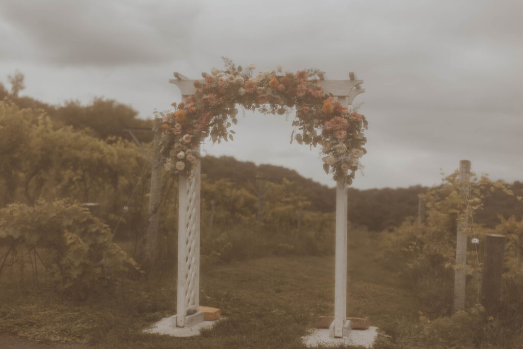 romantic garden wedding ceremony at willow brooke farms