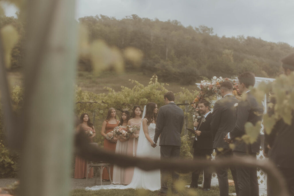 romantic garden wedding ceremony at willow brooke farms