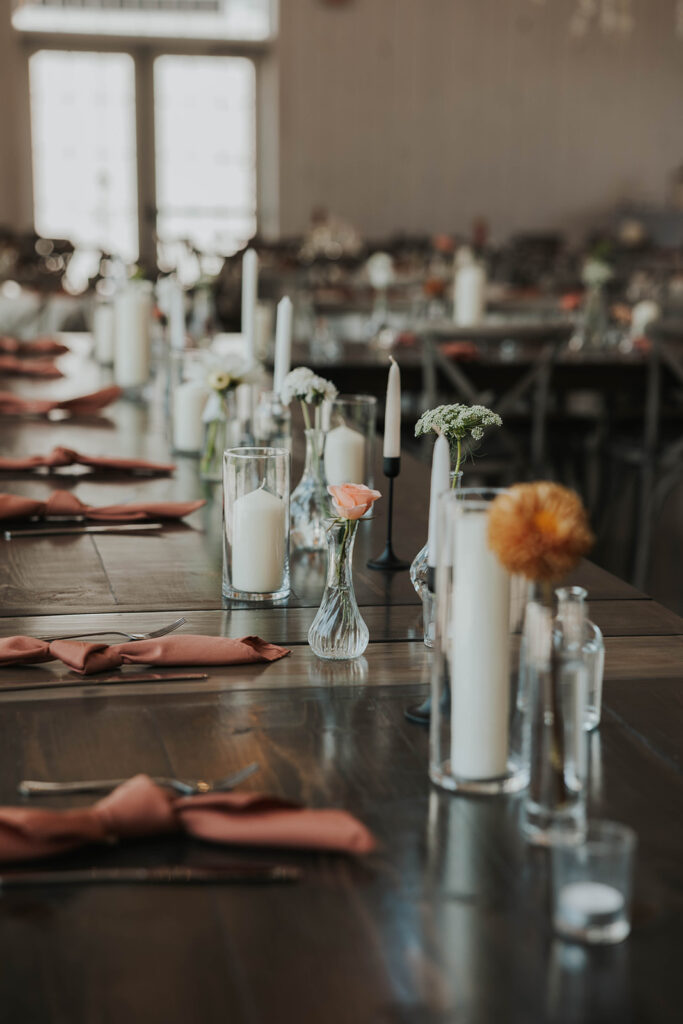 garden party themed wedding reception table arrangements