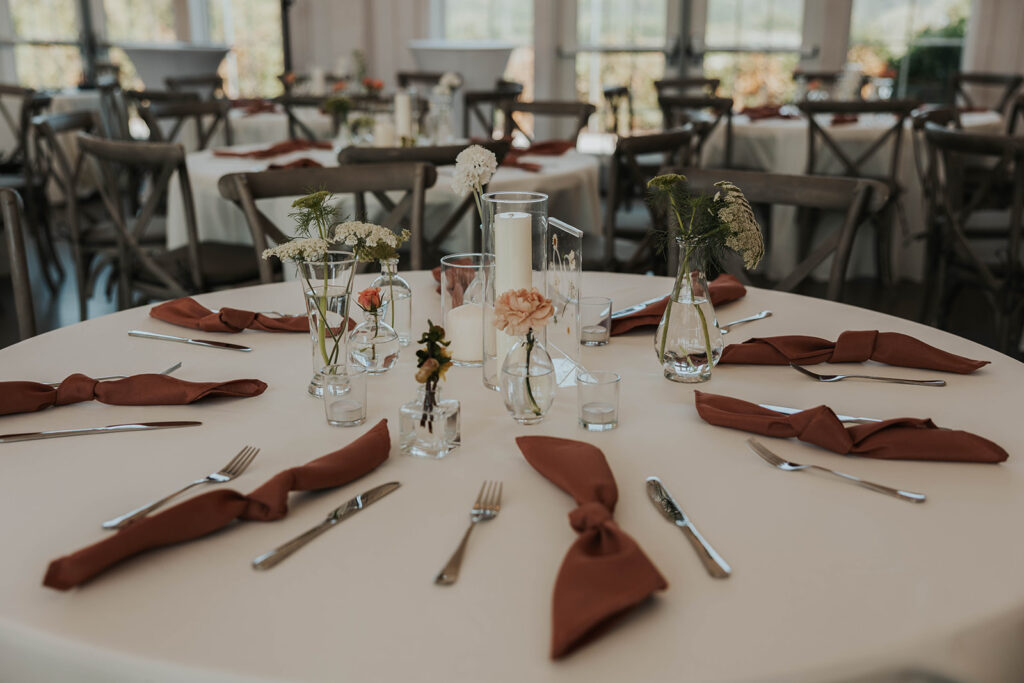 garden party themed wedding reception table arrangements