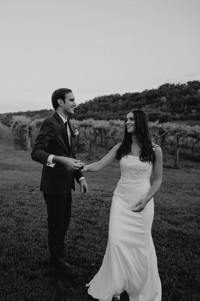 bride and groom wedding portrait during their garden wedding at willow brooke farm