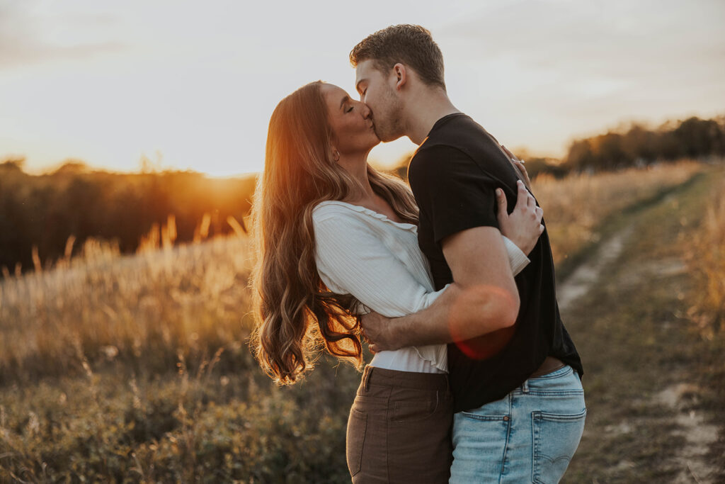 playful and romantic golden hour field photos