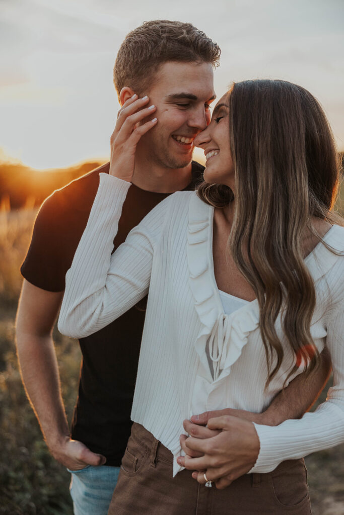 playful and romantic golden hour field photos