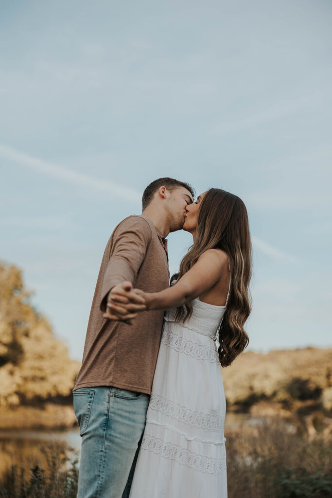 romantic engagement session by water