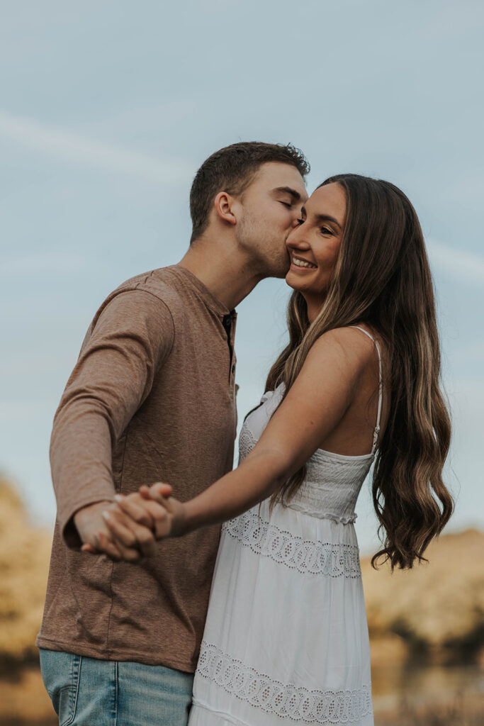 romantic engagement session by water