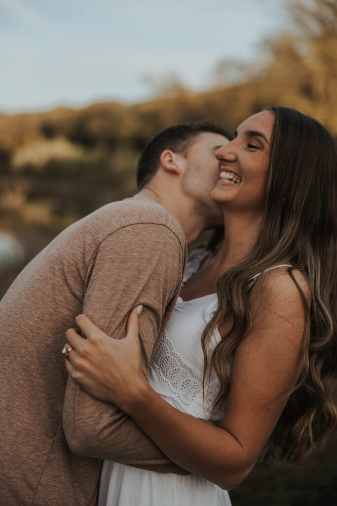 romantic engagement session by water