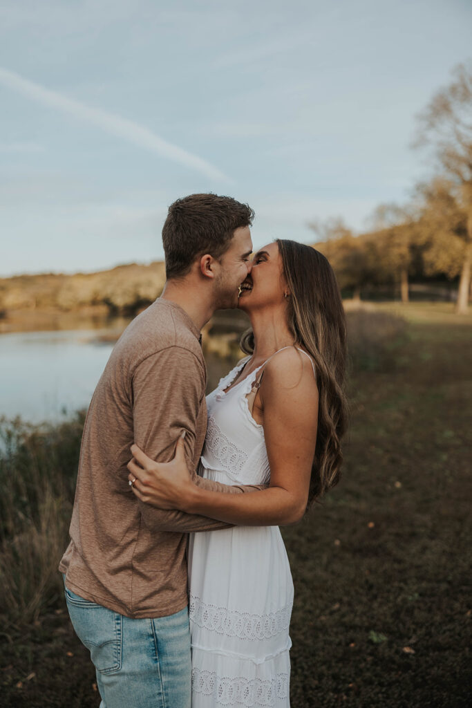 romantic engagement session by water