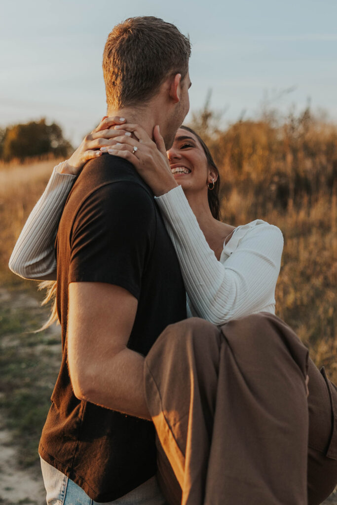 playful and romantic golden hour field photos