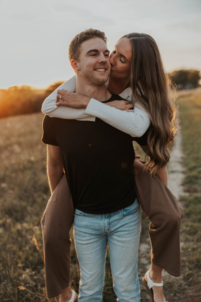 playful and romantic golden hour field photos