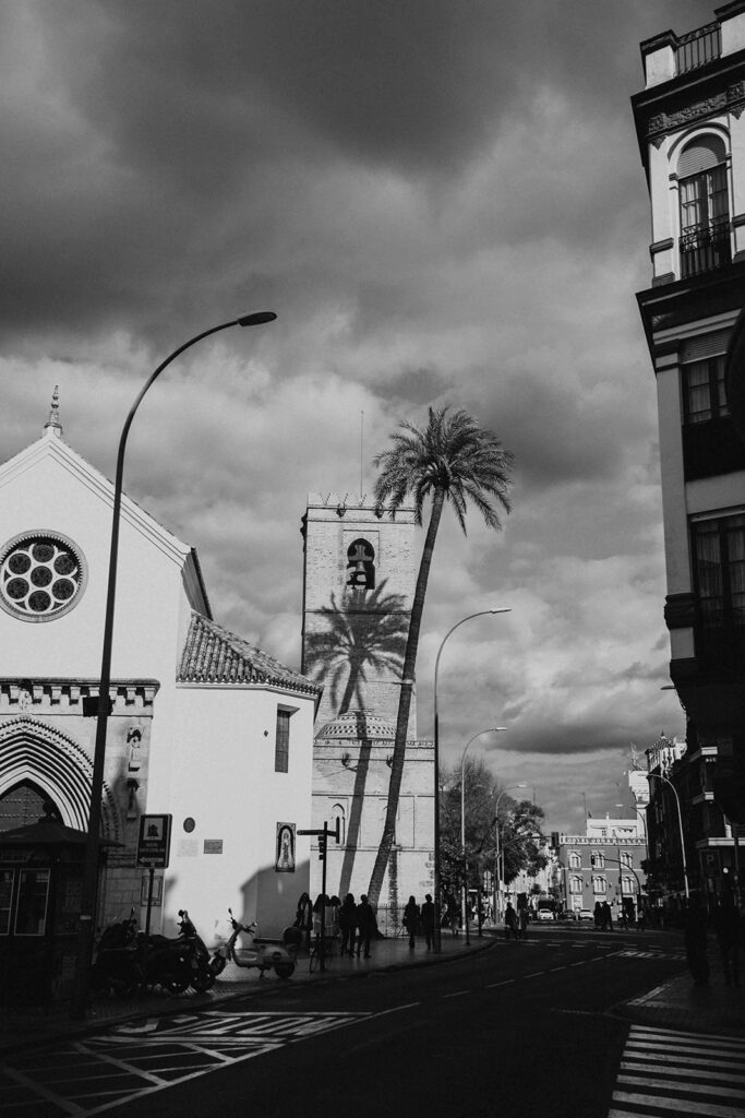 historic streets of seville captured during a spain destination wedding