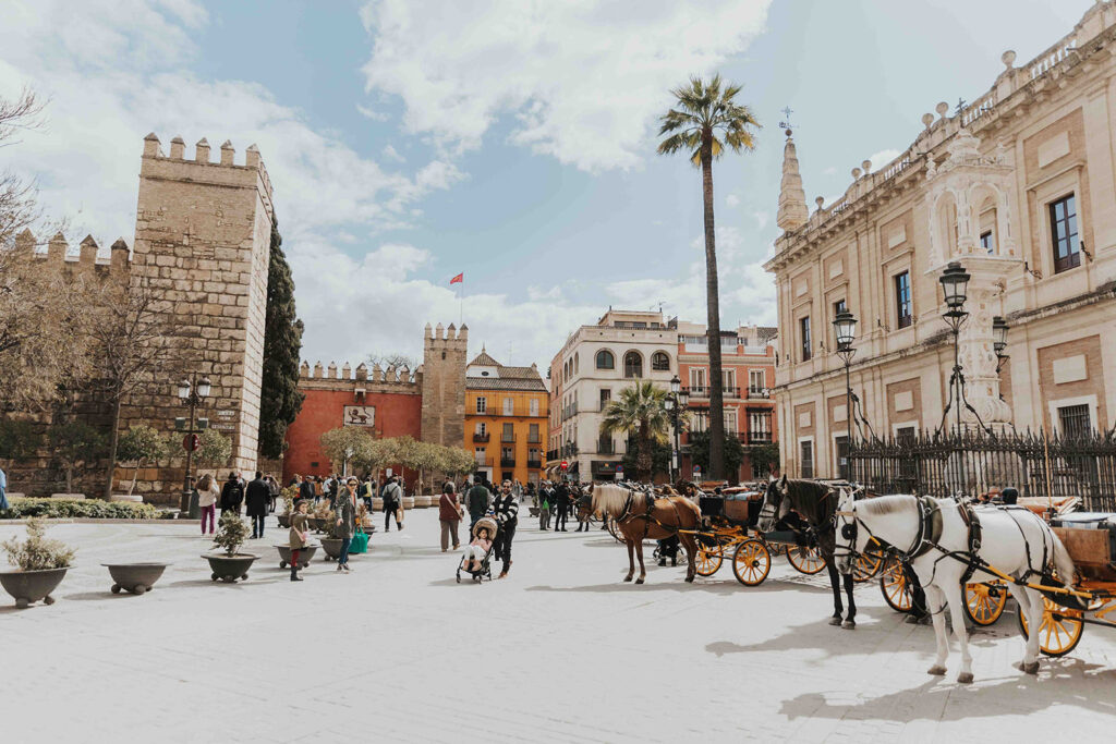 historic streets of seville captured during a spain destination wedding