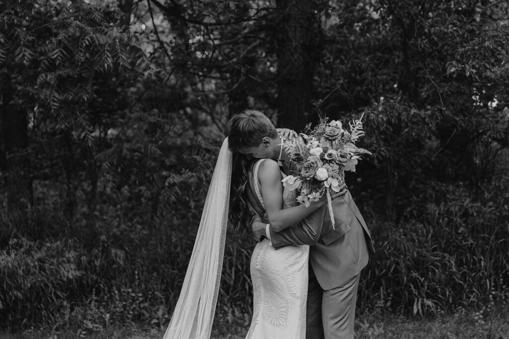 playful and candid bride and groom portraits