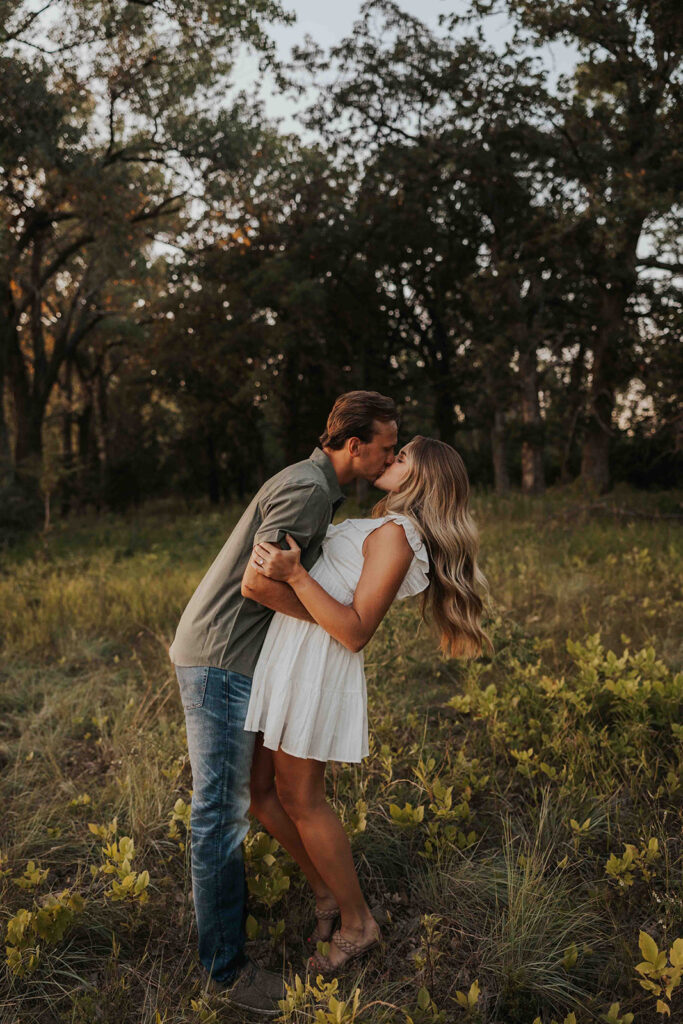 playful and romantic engagement photos in sibley state park, mn