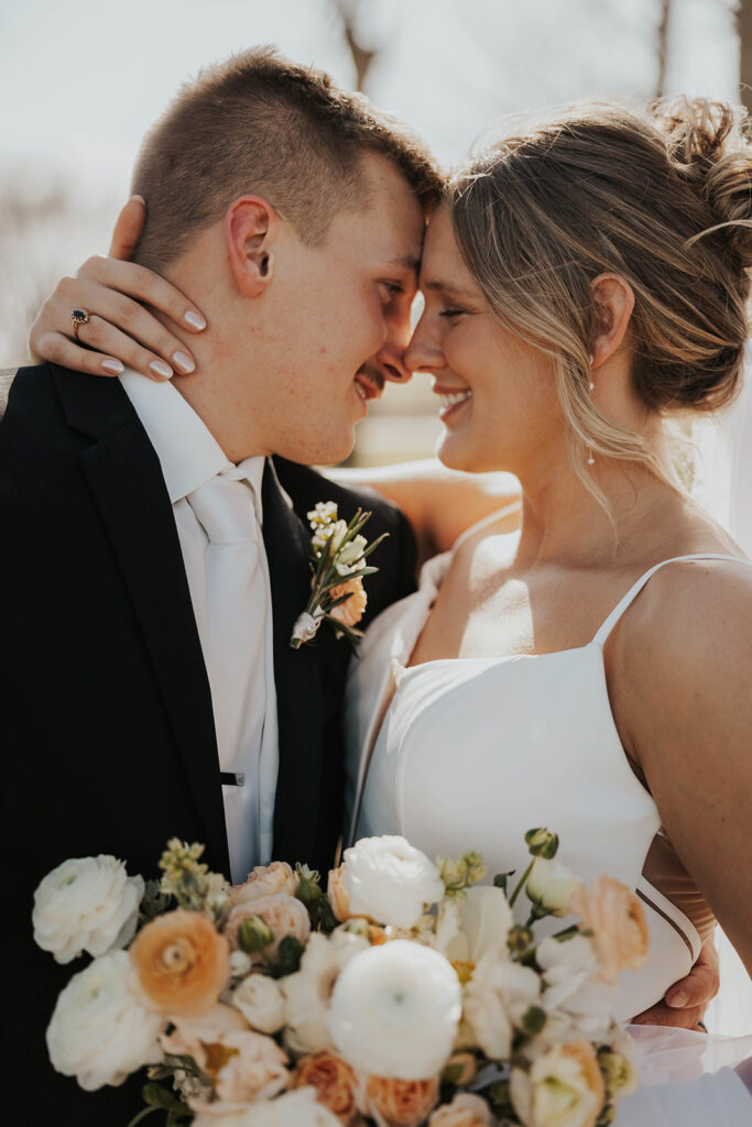 bride and groom spring wedding outdoor portraits