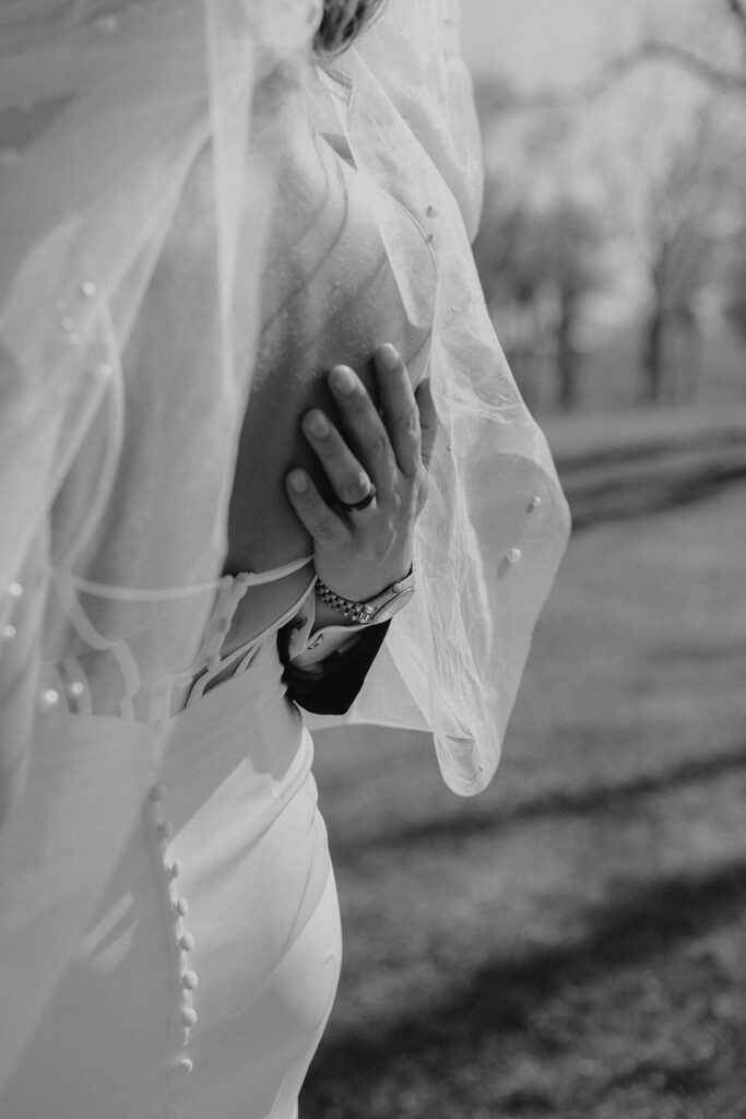 candid nostalgic black and white bride and groom photos