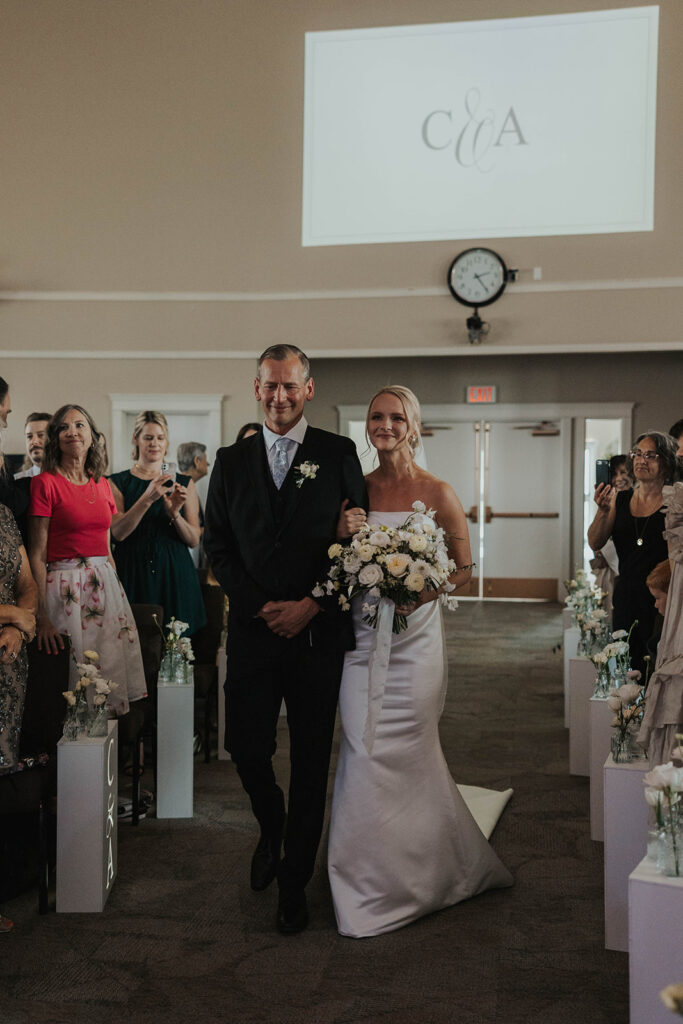 dad walking bride down the aisle