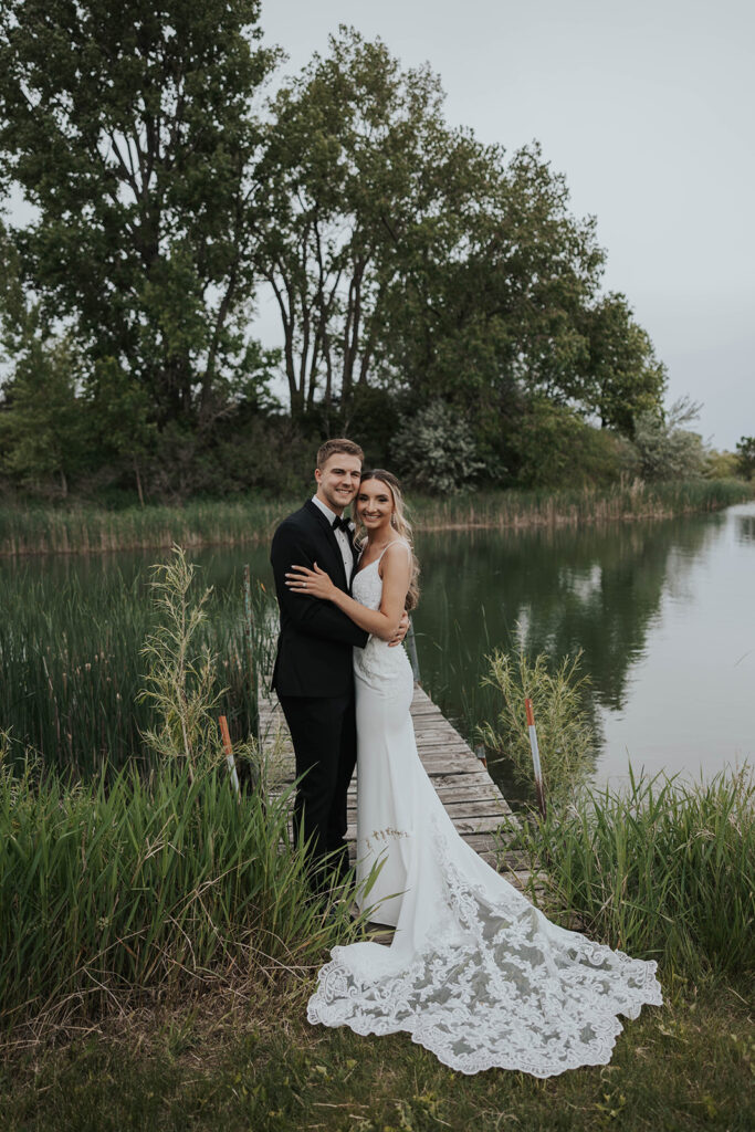 romantic bride and groom portraits in Sioux Falls, IA