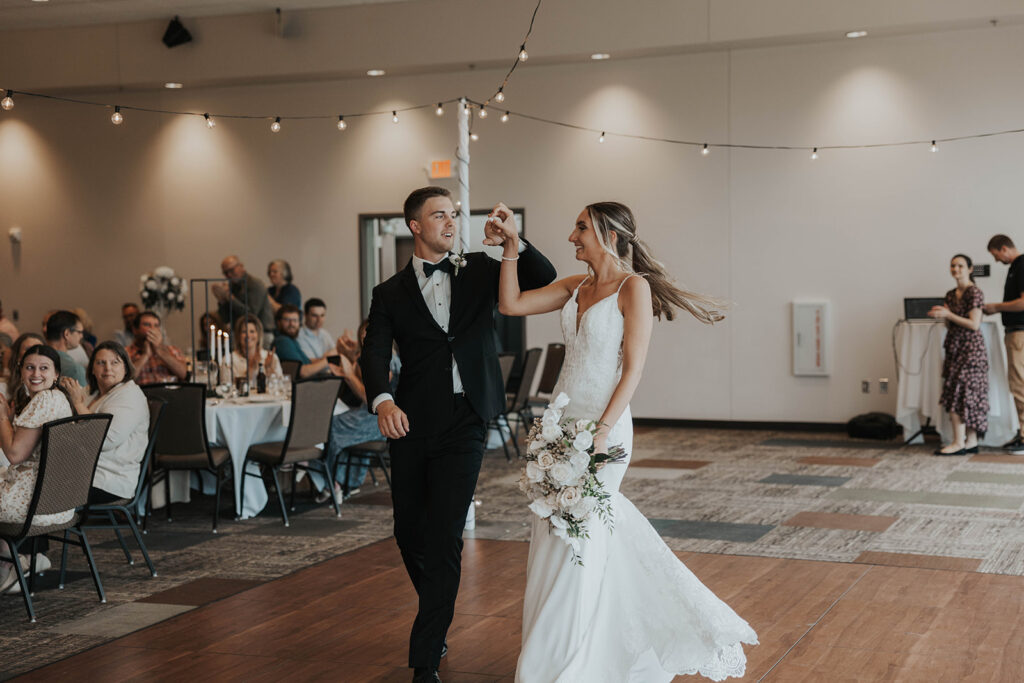 bride and groom reception entrance