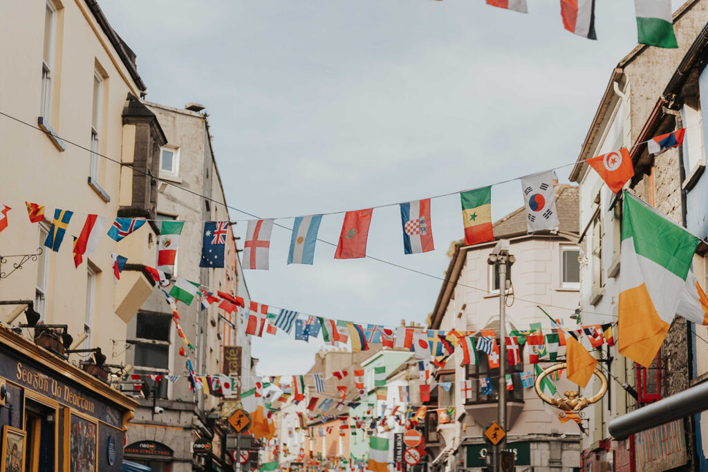 a colorful street in ireland