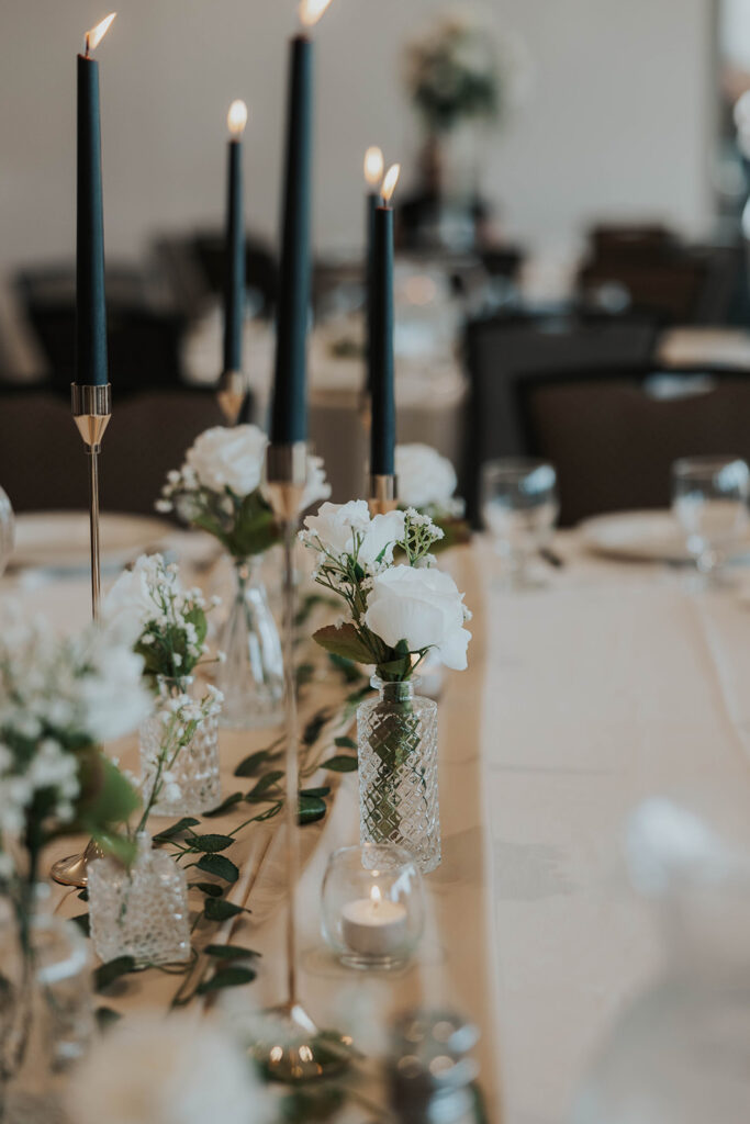 candle lit elegant wedding reception set up for a destination wedding