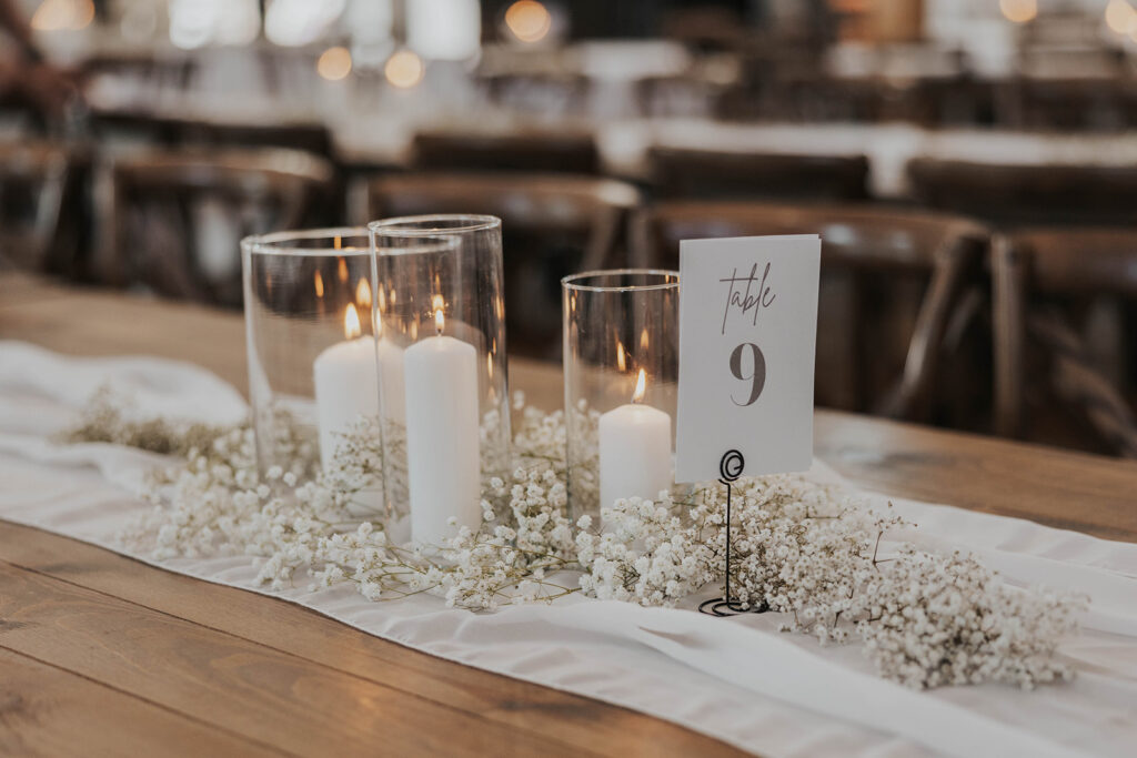 candle lit elegant wedding reception set up for a destination wedding