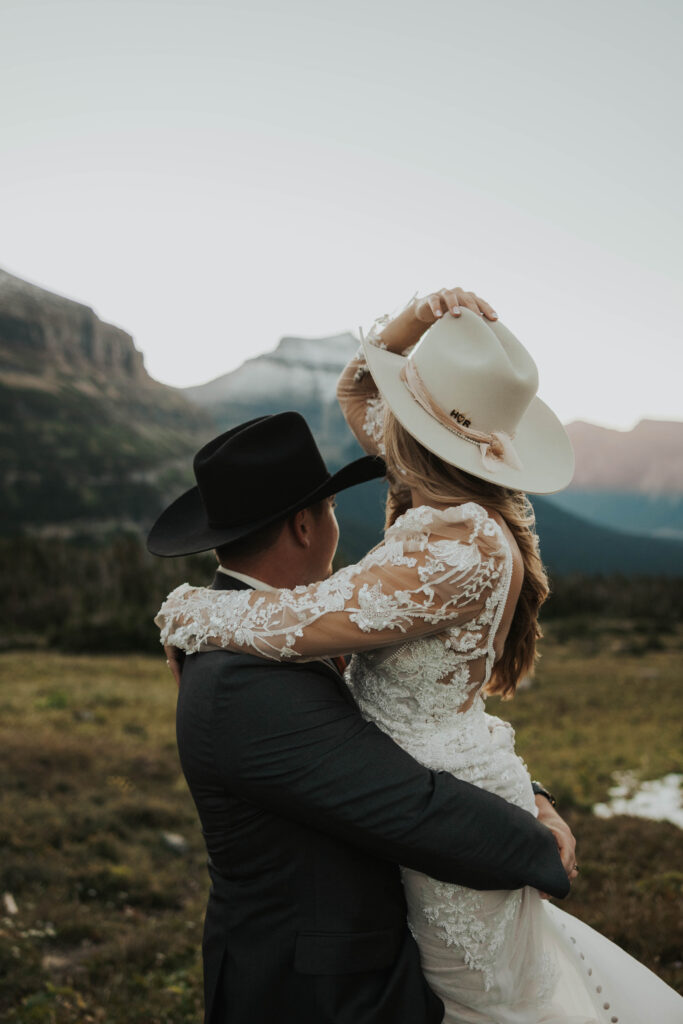 Couple having fun at Glacier National Park