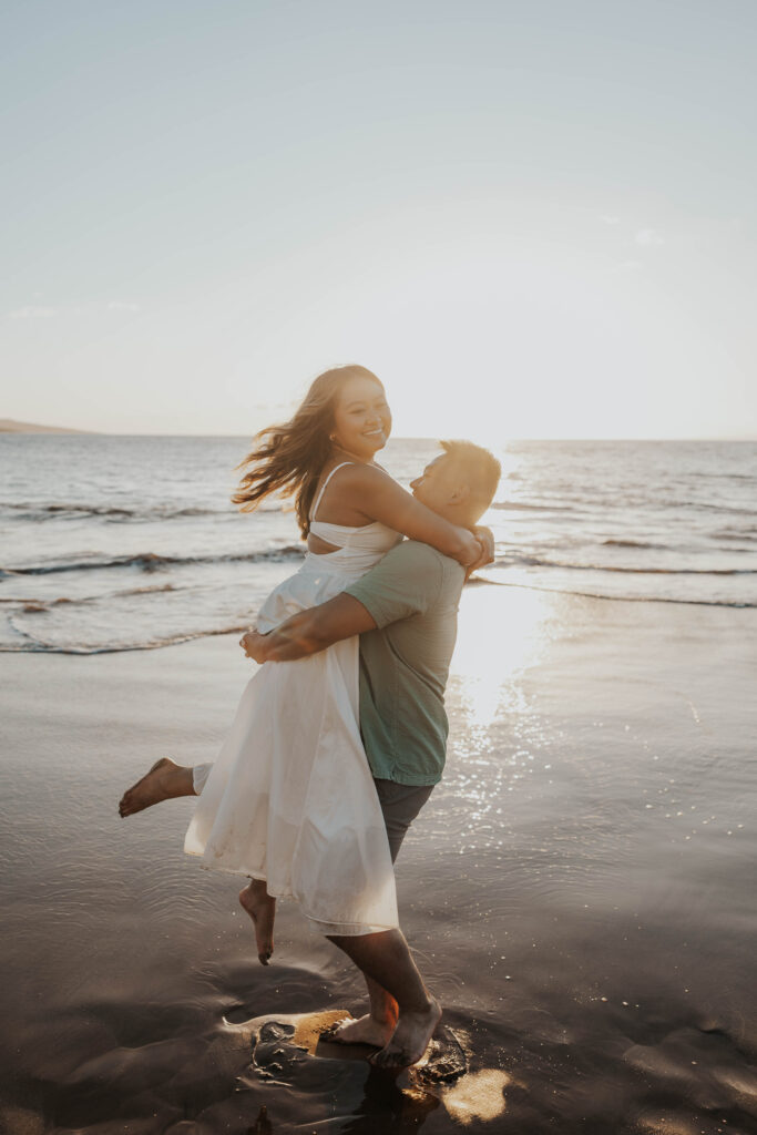 Couple having fun on Po'olenalena Beach.