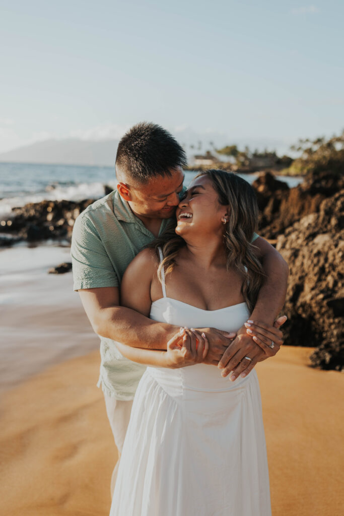 Couple on a beach in Maui, Hawaii