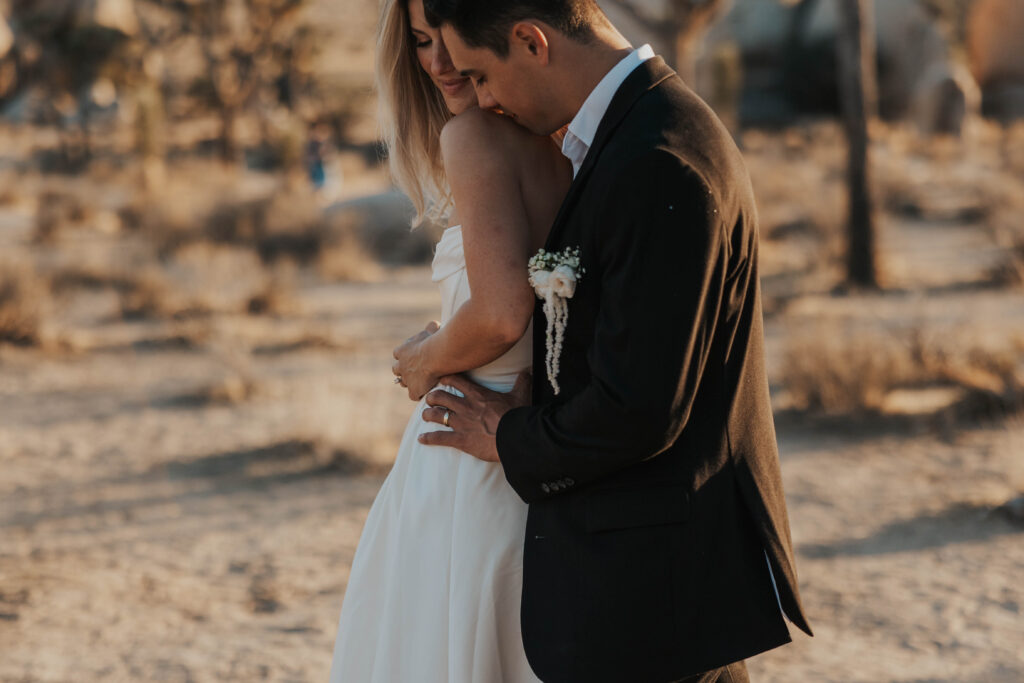 Romantic couple in Joshua Tree National Park